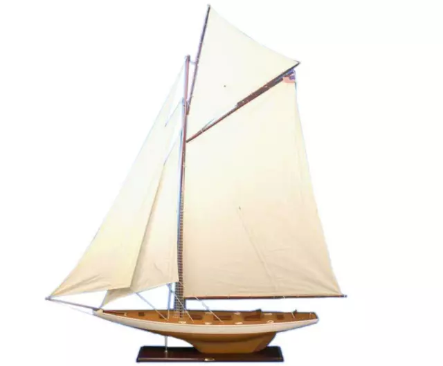 XXL Columbia 1898 America's Cup J Class Yacht Model 69" Wood Sailboat Built Boat