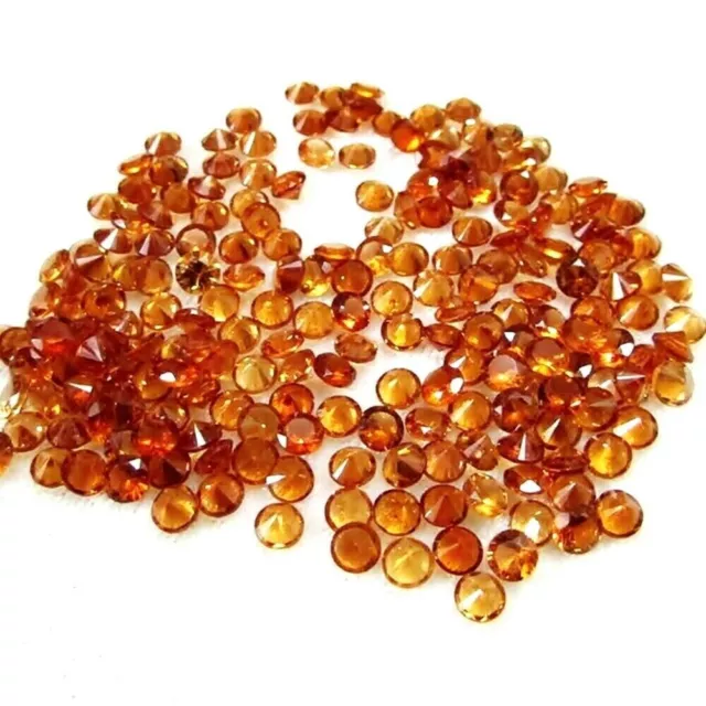 Wholesale Lot 2mm Round Facet Natural Spessartite Garnet Loose Calibrated Gems