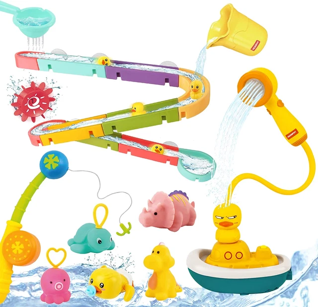 39 Pcs Bathtub Toys with Marble Run Automatic Shower Toys for Baby Toddler