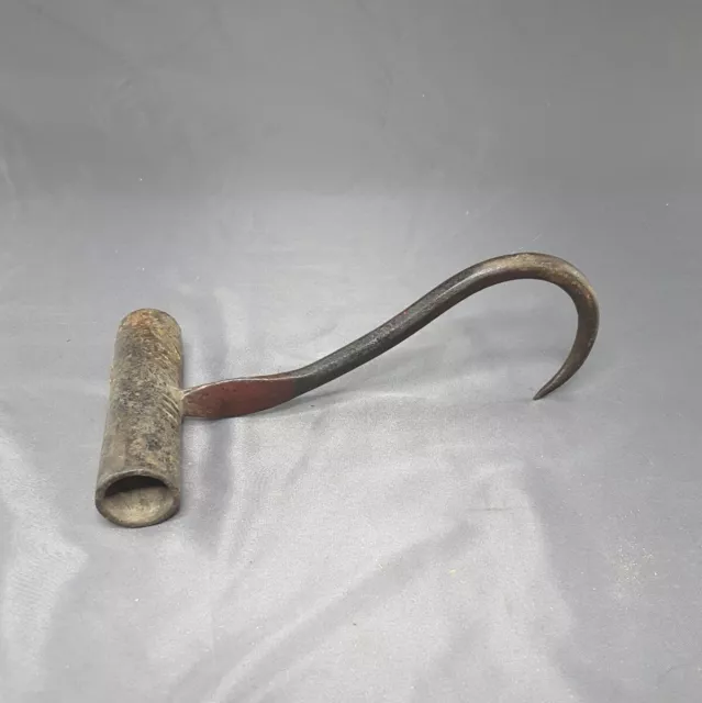Antique Wrought Iron Hay Hook American Primitive Tool Blacksmith forged