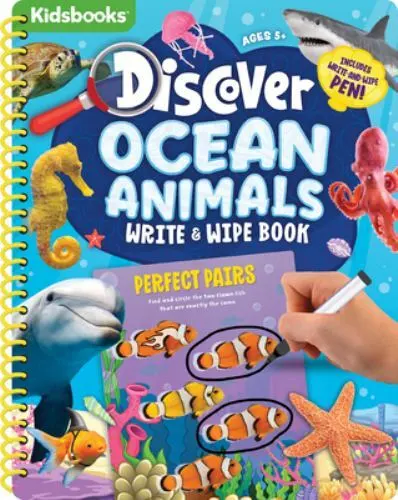 Discover Spiral Wipe-Clean Ocean Animals by Kidsbooks Publishing