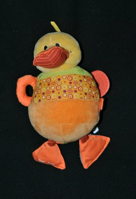 Peluche doudou Nicky le Canard Découverte LILLIPUTIENS grelot miroir vibrant