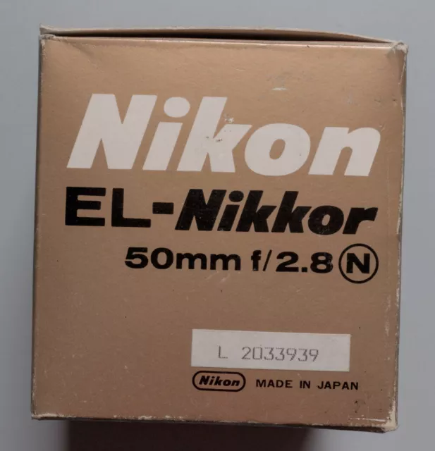 El-Nikkor 50mm F2.8 N enlarging lens - With Original Packaging