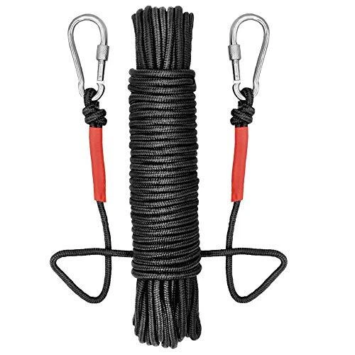 Corde D'aimant de Pêche avec 2 Mousqueton - Corde tressée Diamètre 6mm / 8mm x 2