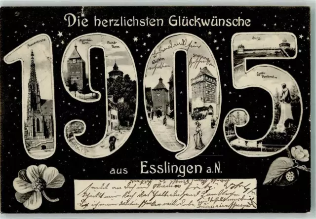 13291588 - 7300 Esslingen Jahreszahl 1905 Frauenkirche Pliensauturm Dicker Turm