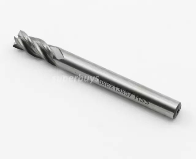 6mm Four Flute HSS End Milling Mill Edge Planing Cutter Lathe Router Bit Tool