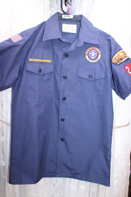 Boy Cub Scouts of America Uniform Large Navy Blue Youth Shirt