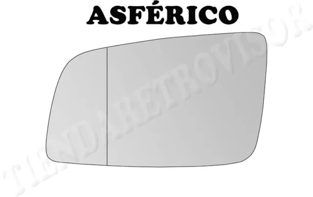 CRISTAL RETROVISOR PARA OPEL ASTRA G 1998-2003 ASFERICO Izquierdo(Conductor)