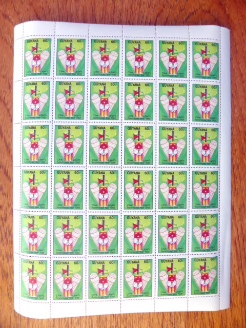 GUYANA Wholesale 1985 Cricket 60c Clive Lloyd Sheet of 36 NEW LOWER PRICE FP2439