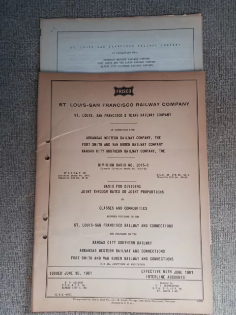 Lot of 2 FRISCO St Louis San Francisco Railway Co Railroad Ephemera Forms Papers