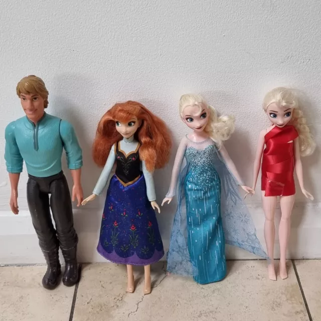 Bundle of Disney Princess Frozen Dolls Anna, Singing Elsa and Kristoff - Mattel