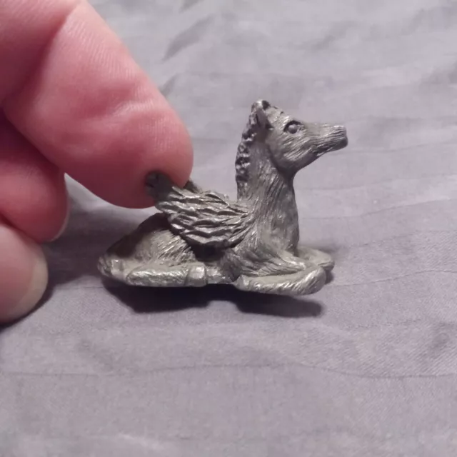 Vintage Baby Pegasus Collectible Miniature Pewter Figurine (Spoontiques #PP134)