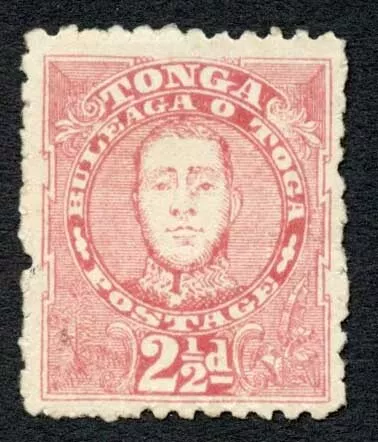 Tonga SG33 2 1/2d rose Mint (no gum) Cat 30 pounds