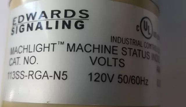 Edwards Signaling 113SS-RGA-N5 Stacklight 3 Tier (R3S4.5B3) 2