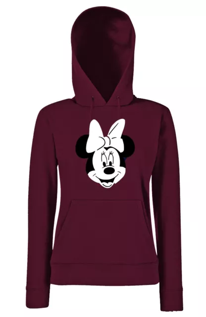 Youth Designz Damen Hoodie Minnie Mini Pullover Print Logo Lustig Fun Maus Mouse