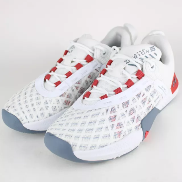 Women's UA TriBase Reign 5 Training Shoes White / Red 3026022-104