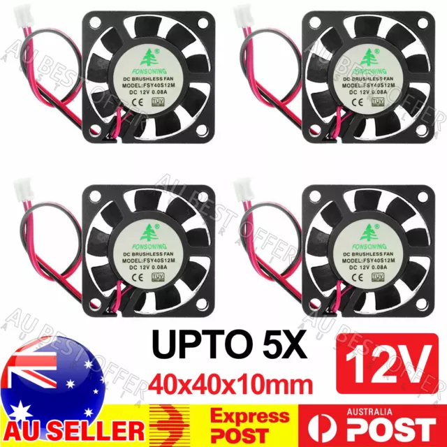Brushless Silent Compute Fan 40x40x10mm DC 12V PC Case Cooling Fans Black AUS