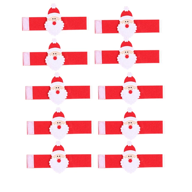 30 piezas soporte para servilletas para banquete gorro de Navidad anillo para servilletas