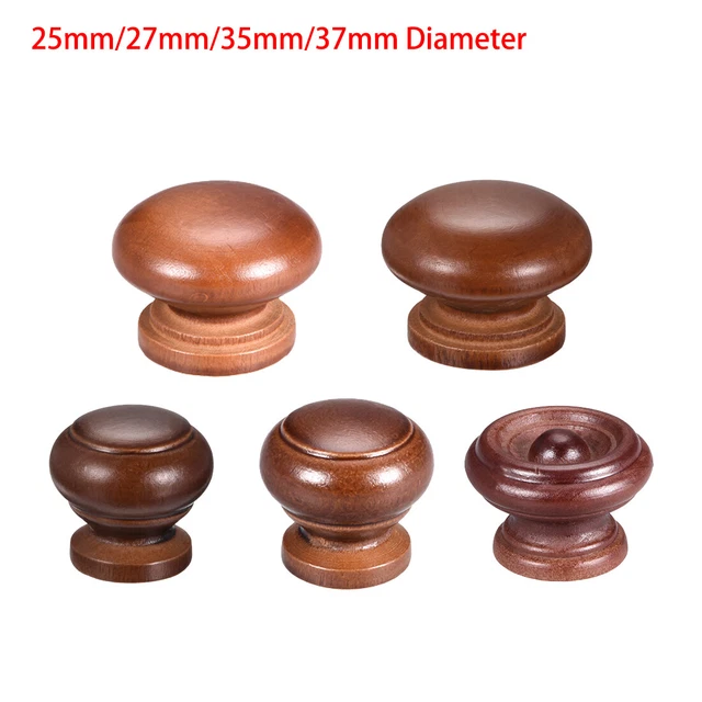 25mm-37mm Dia Wooden Round Knob Handle Cabinet Cupboard Dresser Drawer Door Pull