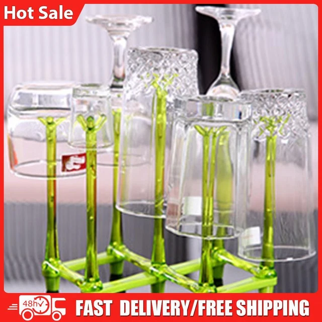 Glass Cup Bottle Drying Rack Drainer Shelf Holder Kitchen Organizer (Green)