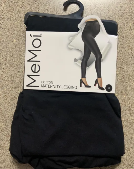 NEW! MEMOI BLACK Cotton Maternity Leggings XL $40.00 - PicClick