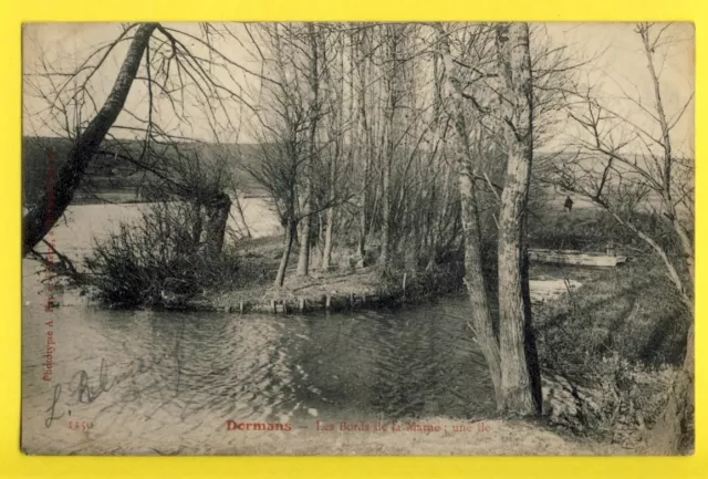 cpa written in 1904 FRANCE 51 - DORMANS Les Bords de la MARNE One ÃLE