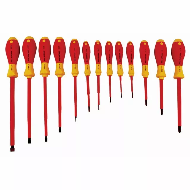 Wiha 32094 Slotted and Phillips Insulated Screwdriver Set, 1000 Volt, 13 Piece