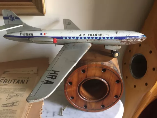 Ancienne maquette avion à friction modélisme métal Caravelle Air France JOUSTRA