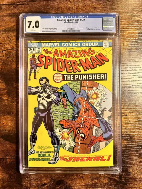 Amazing Spider-Man #129 CGC 7.0 White Pages; First Punisher !