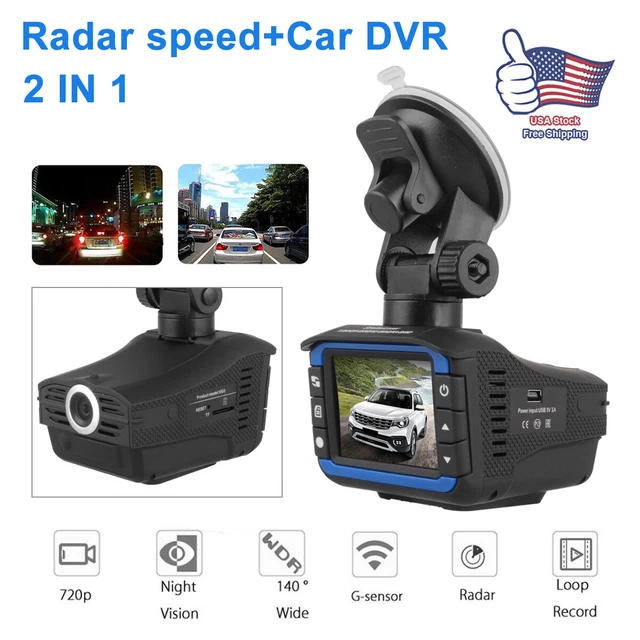 2 in 1 HD Car Hidden DVR Camera Recorder Radar Laser Speed Detector Dash Cam USA
