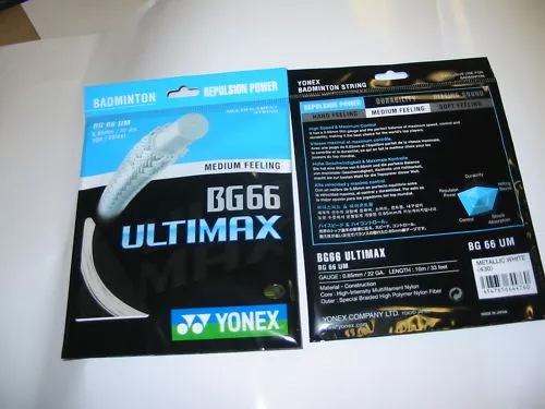 5 pkts  YONEX Badminton String BG66 Ultimax BG 66 UM White Maxinum Power/Control