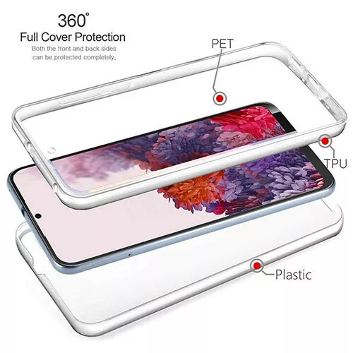 Cover 360 Per Samsung Galaxy F02S Custodia Fronte Retro Trasparente In Silicone 2