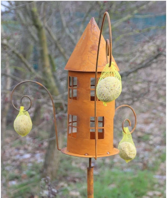 Bornhöft Edelrost Vogelhaus - Lichthaus Gartenstecker 148cm Mit Stab