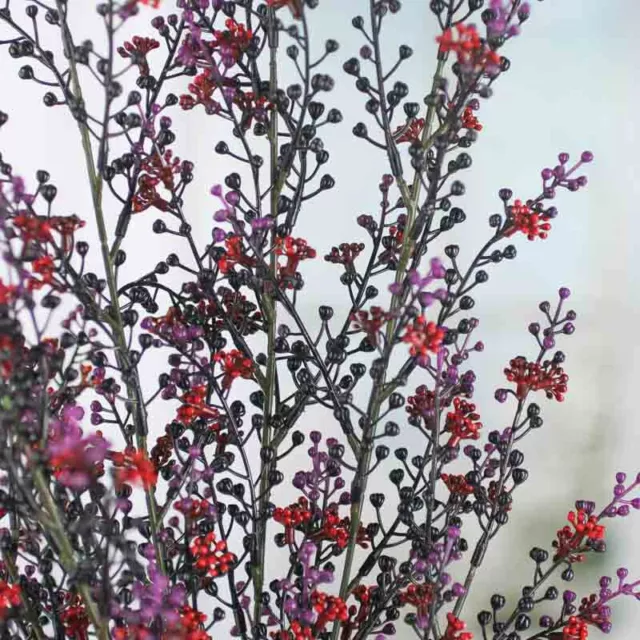 Set of 2 Red, Black, and Purple Artificial 20" Berry Floral Bushes