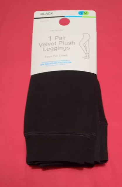 Primark Velvet Plush Leggings Black Faux Fur Lined XS/S,S/M,M/L,L/XL,XL/XXL  New