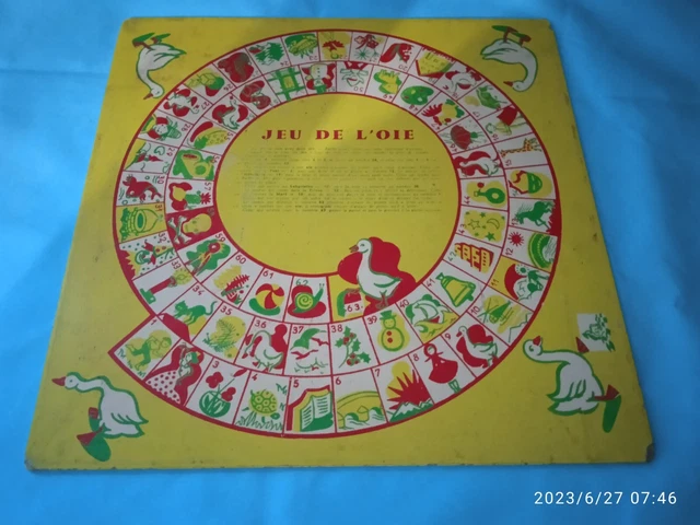 Ancien Plateau De Jeu De L'Oie Et De Dames - Bois G.M.F.R - Fabrication France