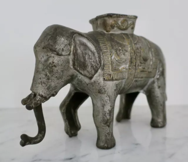 1880'S Cast Iron Mecanical Elephant Bank Authentic Tirelire Ancienne En Fonte