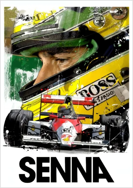 Ayrton Senna Formula One F1 Car Large CANVAS Art Print Gift A0 A1 A2 A3 A4 2