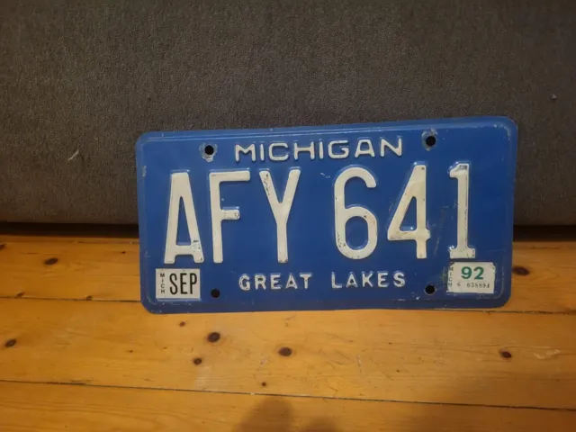 Plaque dimmatriculation Michigan AFY-641 USA US License Plate