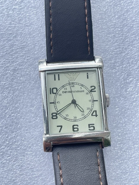 GENTS EMPORIO ARMANI Vintage Tank Watch Original Strap AR 0211 Stainless Steel 37.99 PicClick UK