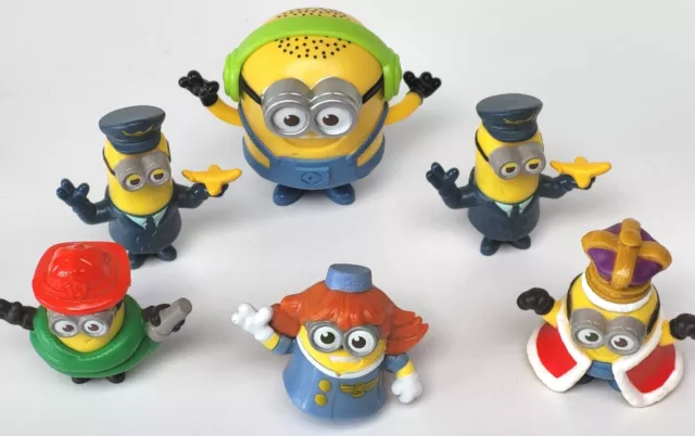 McDonalds Minions Figure Bundle. 6 x Happy Meal Toys. Despicable Me etc PreLoved