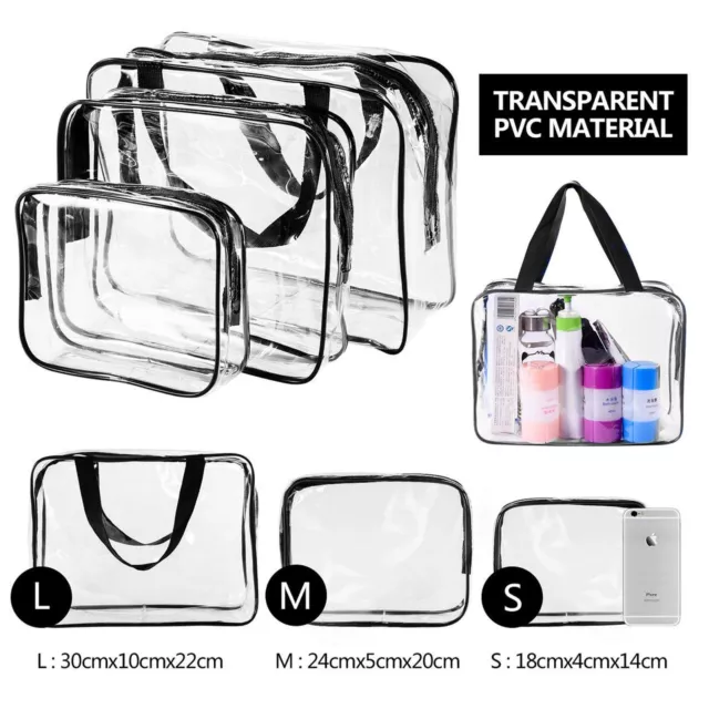 Bag Transparent Cosmetic Makeup Travel Pouch PVC Toiletry Clear Case Waterproof