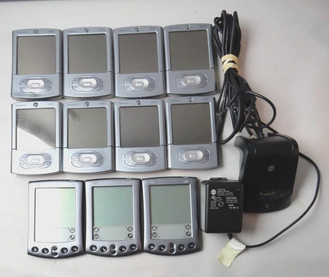 (11) Palm Pilot Tungsten T3 Handheld + M500 With Charging Base All Have Stylus