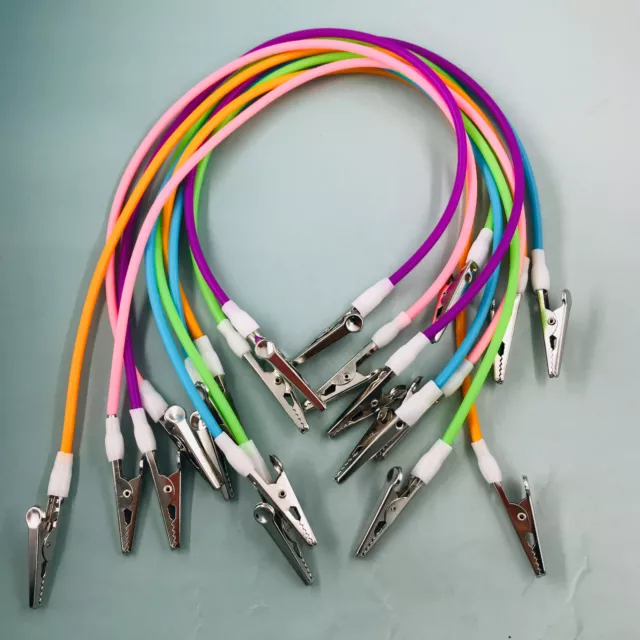 5 Pc Dental Instrument Silicone Bib Clips Cord Flexible Napkin Holders Colorful