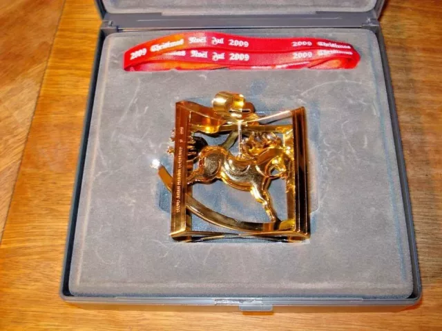 2009 Rocking Horse CHRISTMAS MOBILE 24 carat gold plated GEORG JENSEN. Box