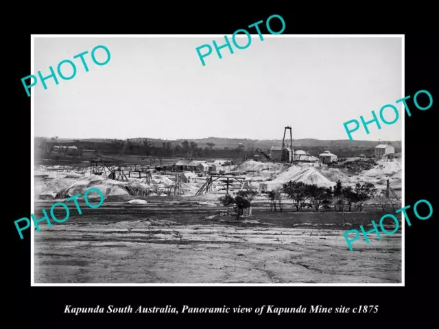 OLD LARGE HISTORIC PHOTO OF KAPUNDA SA PANORAMA OF THE MINES c1875