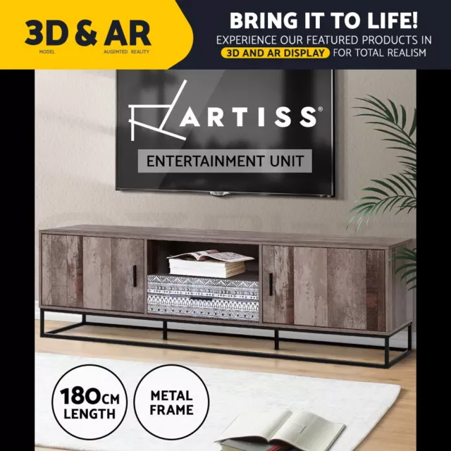 Artiss TV Cabinet Entertainment Unit 180cm IndustrialRustic Storage Drawers