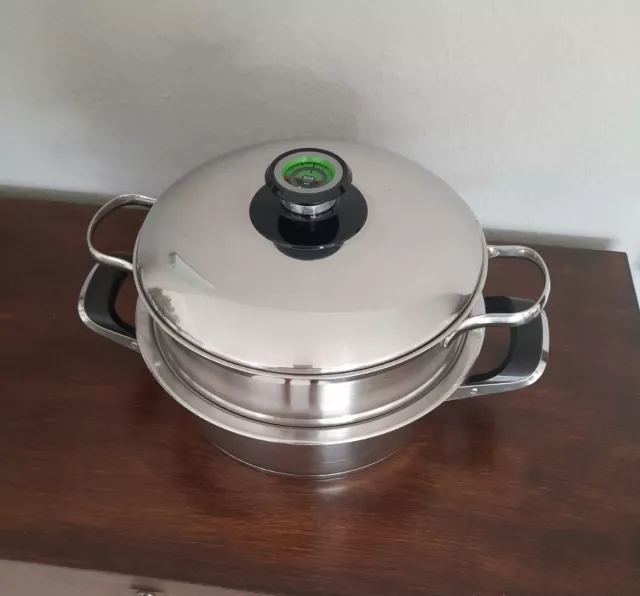 AMC Topf mit Deckel + Dämpfeinsatz, Schmortopf 3,3 L gebraucht Keine Induktion