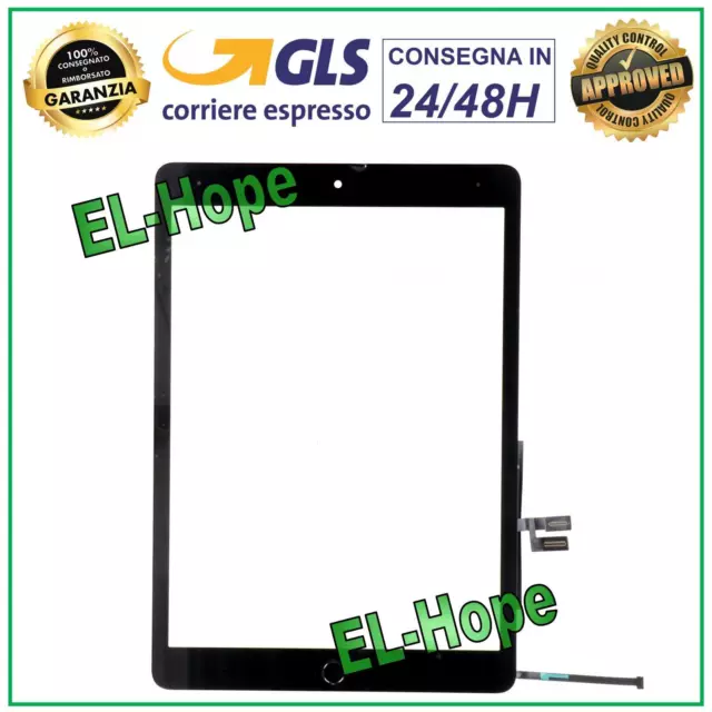 Touch Screen Per Apple Ipad 9 / 9A Gen 2021 A2602 A2603 A2604 A2605 Nero