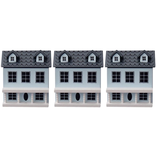 3 Pieces Model House Villa Small House Nativity Toys Kids Construction Supplies